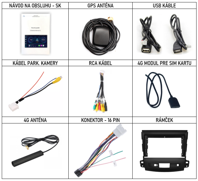 SK Prislusenstvo pre autorádio Xtrons IAP pre Mitsubishi Outlander Citroen c-crosser Peugeot 4007 s CarPlay AndroidAuto - evtech.sk